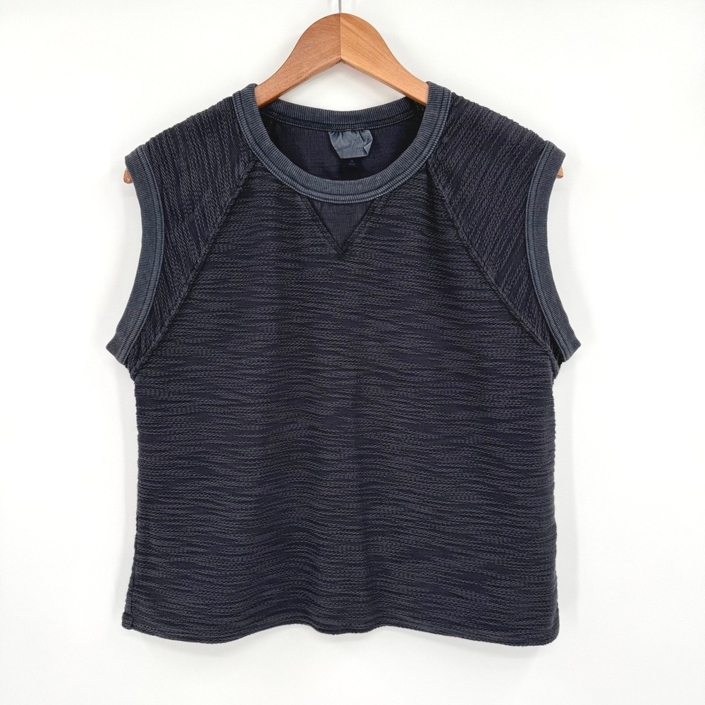 Universal Thread Womens Charcoal Gray Textured Sleeveless Cropped Top Size M